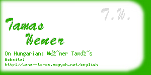 tamas wener business card